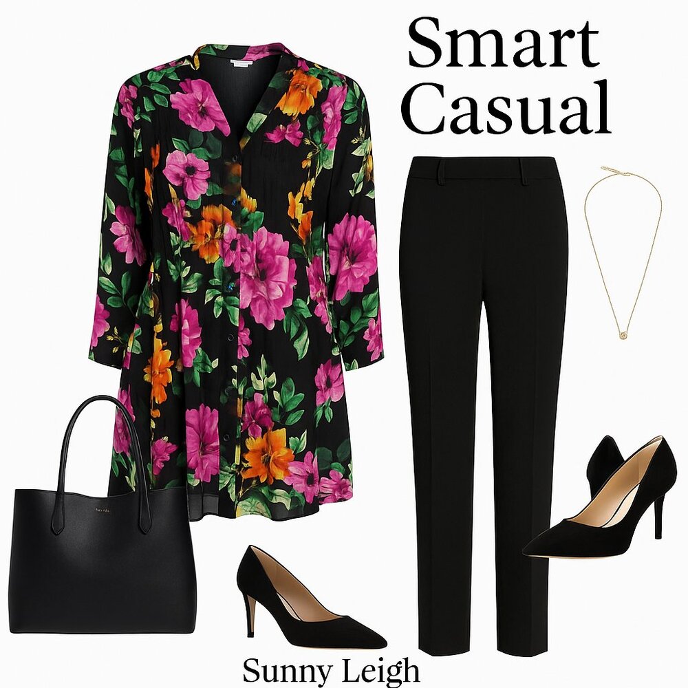 🌸 Sunny Leigh Floral Tunic (XS) – Bold, Upscale Fall Style